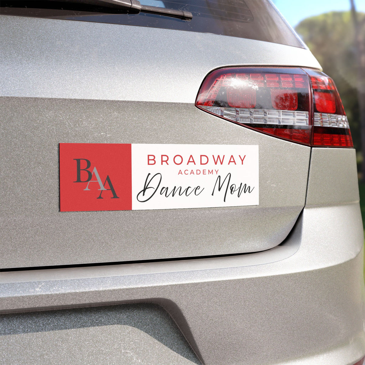 Broadway Dance Mom Car Magnet, BAA Logo on Red